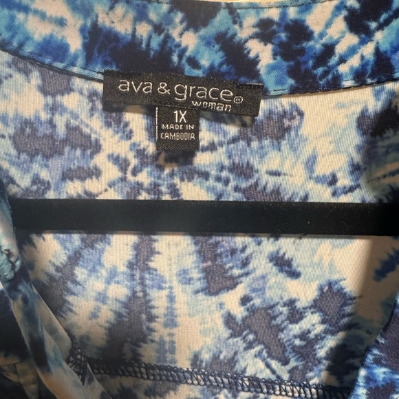 Blue Tie-Dye Women's Top - Picture 5 of 5